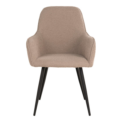HARBO DINING CHAIR BOUCLÉ BEIGE | SCHWARZE BEINE (2ER-SET)