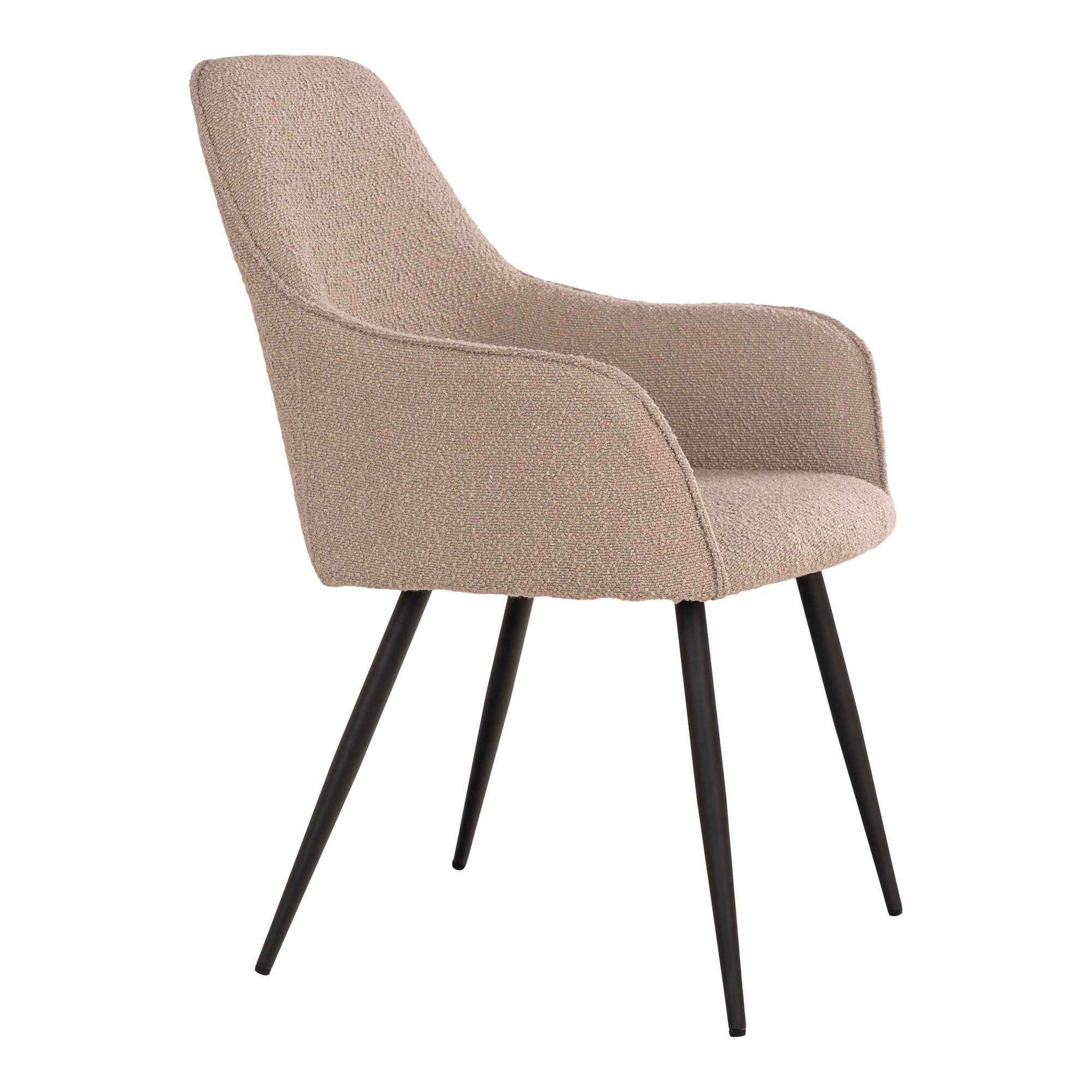 HARBO DINING CHAIR BOUCLÉ BEIGE | SCHWARZE BEINE (2ER-SET)