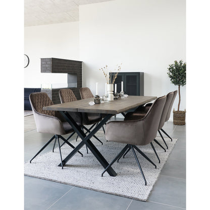 HARBO DINING CHAIR DREHBAR VELVET MUSHROOM | SCHWARZE BEINE