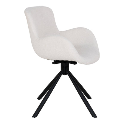 AMORIM DINING CHAIR DRAAIBAAR BOUCLÉ OFF WHITE (SET VAN 2)