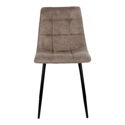 MIDDELFART DINING CHAIR MICROFIBER LICHTBRUIN | ZWARTE POTEN (SET VAN 2)