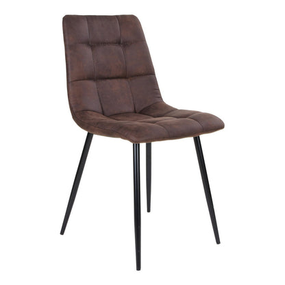 MIDDELFART DINING CHAIR MICROFIBER DONKERBRUIN | ZWARTE POTEN (SET VAN 2)