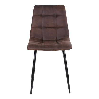 MIDDELFART DINING CHAIR MICROFIBER DONKERBRUIN | ZWARTE POTEN (SET VAN 2)