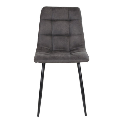 MIDDELFART DINING CHAIR MICROFIBER DONKERGRIJS | ZWARTE POTEN (SET VAN 2)