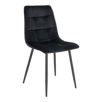 Middelfart Dining Chair - Esszimmerstuhl, Samt, schwarz, schwarze Beine HN1207 (2er-Set)