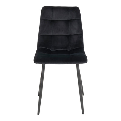 Middelfart Dining Chair - Esszimmerstuhl, Samt, schwarz, schwarze Beine HN1207 (2er-Set)
