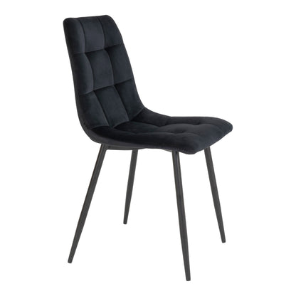Middelfart Dining Chair - Esszimmerstuhl, Samt, schwarz, schwarze Beine HN1207 (2er-Set)