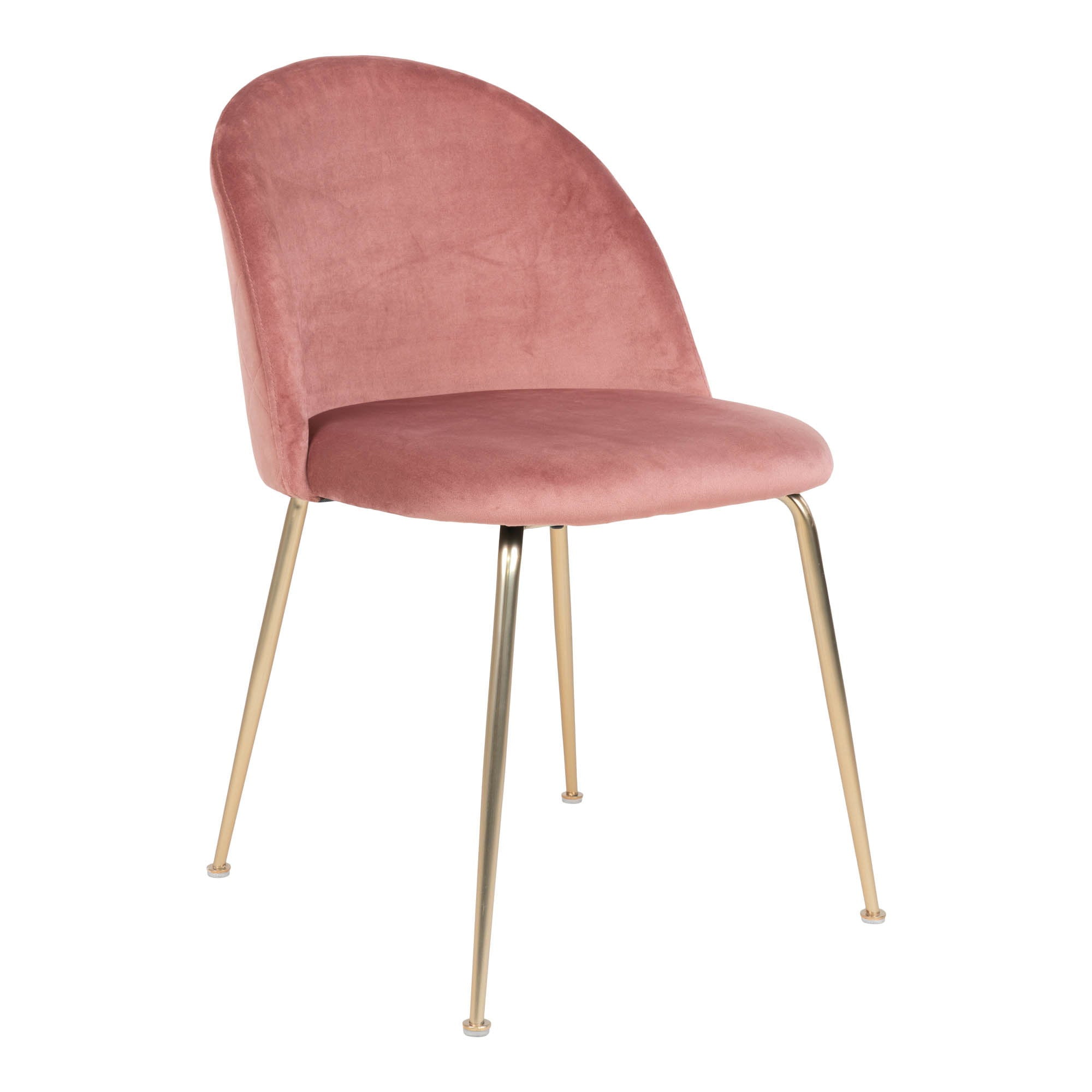 GENEVE ESSSTUHL SAMT ROSA | MESSING OPTIK BEINE (2ER-SET)