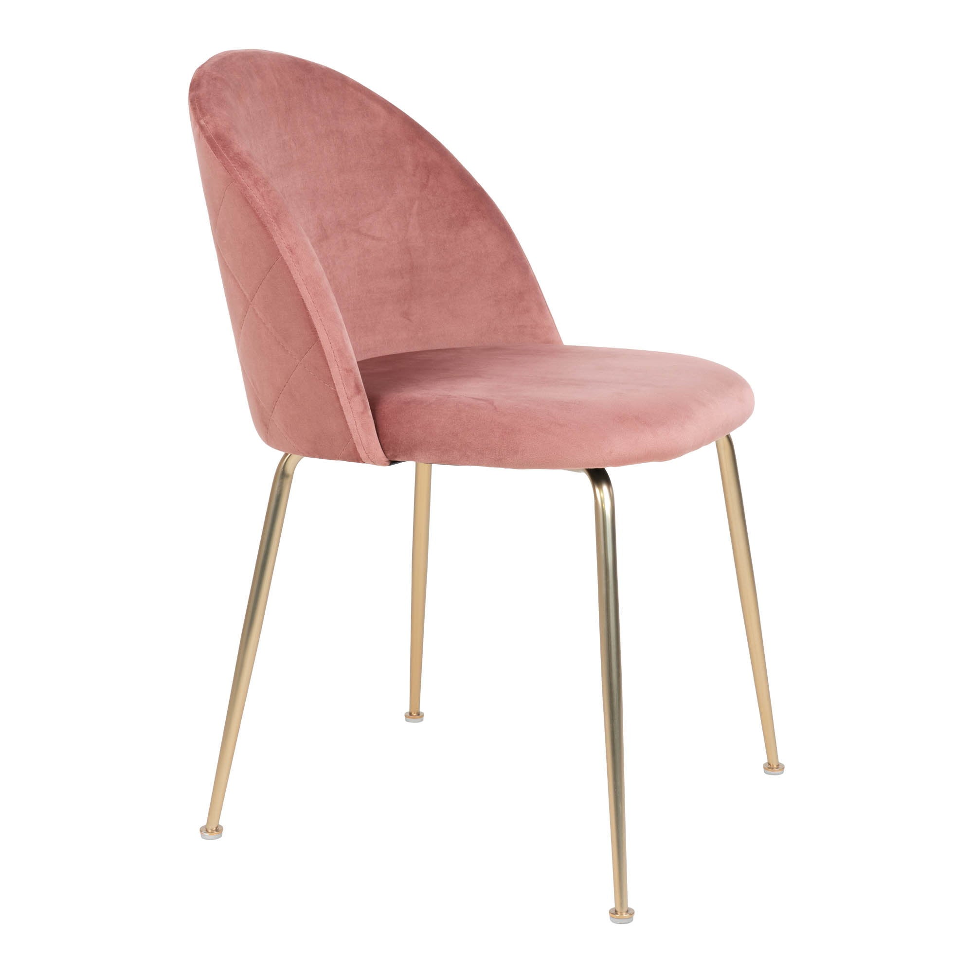 GENEVE ESSSTUHL SAMT ROSA | MESSING OPTIK BEINE (2ER-SET)