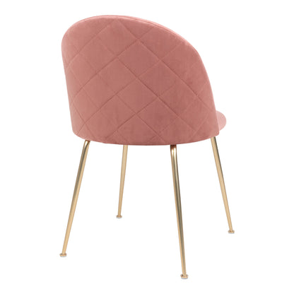GENEVE DINING CHAIR VELVET ROZE | MESSING LOOK POTEN (SET VAN 2)