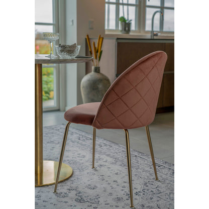GENEVE DINING CHAIR VELVET ROZE | MESSING LOOK POTEN (SET VAN 2)