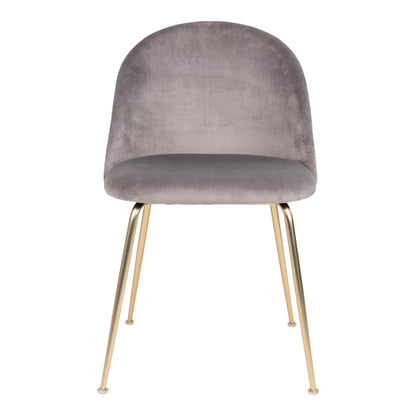 GENEVE DINING CHAIR VELVET GRIJS | MESSING LOOK POTEN (SET VAN 2)