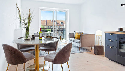 GENEVE DINING CHAIR VELVET GRIJS | MESSING LOOK POTEN (SET VAN 2)