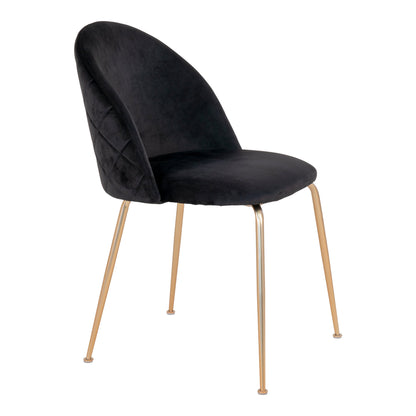 GENEVE ESSSTUHL SAMT SCHWARZ | MESSING-OPTIK BEINE (2ER-SET)