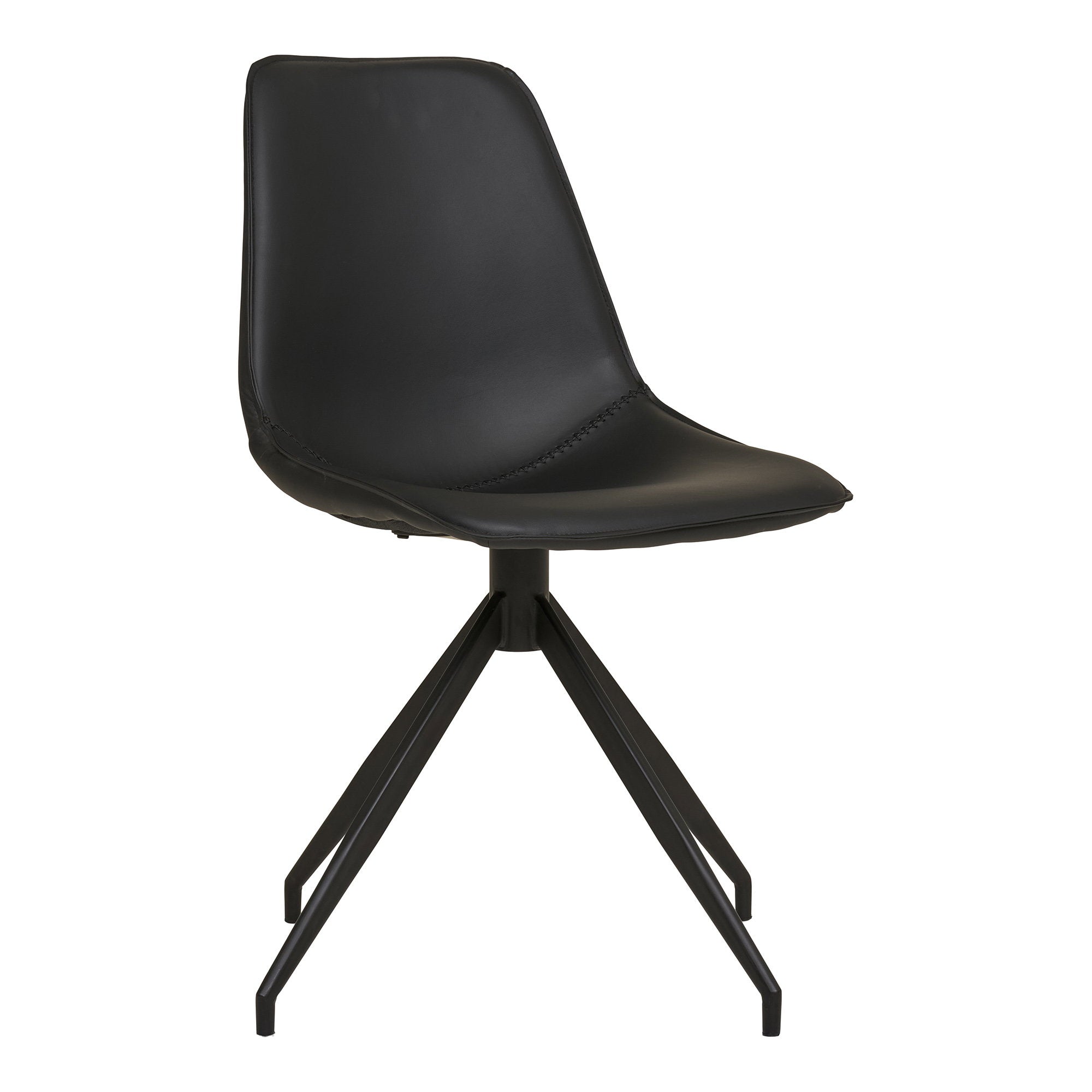 MONACO DINING CHAIR DREHBAR PU SCHWARZ | SCHWARZE BEINE (2ER-SET)