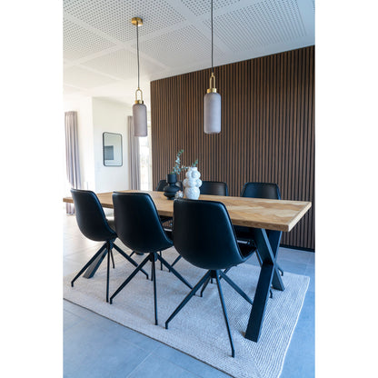 MONACO DINING CHAIR DRAAIBAAR PU ZWART | ZWARTE POTEN (SET VAN 2)