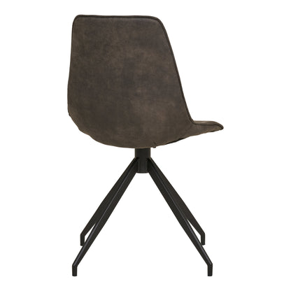 MONACO DINING CHAIR DRAAIBAAR MICROFIBER GRIJS | ZWARTE POTEN (SET VAN 2)