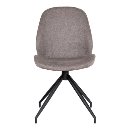 Monte Carlo Dining Chair - Esszimmerstuhl mit Drehgestell, Stein mit schwarzen Beinen, HN1030 (2er-Set)