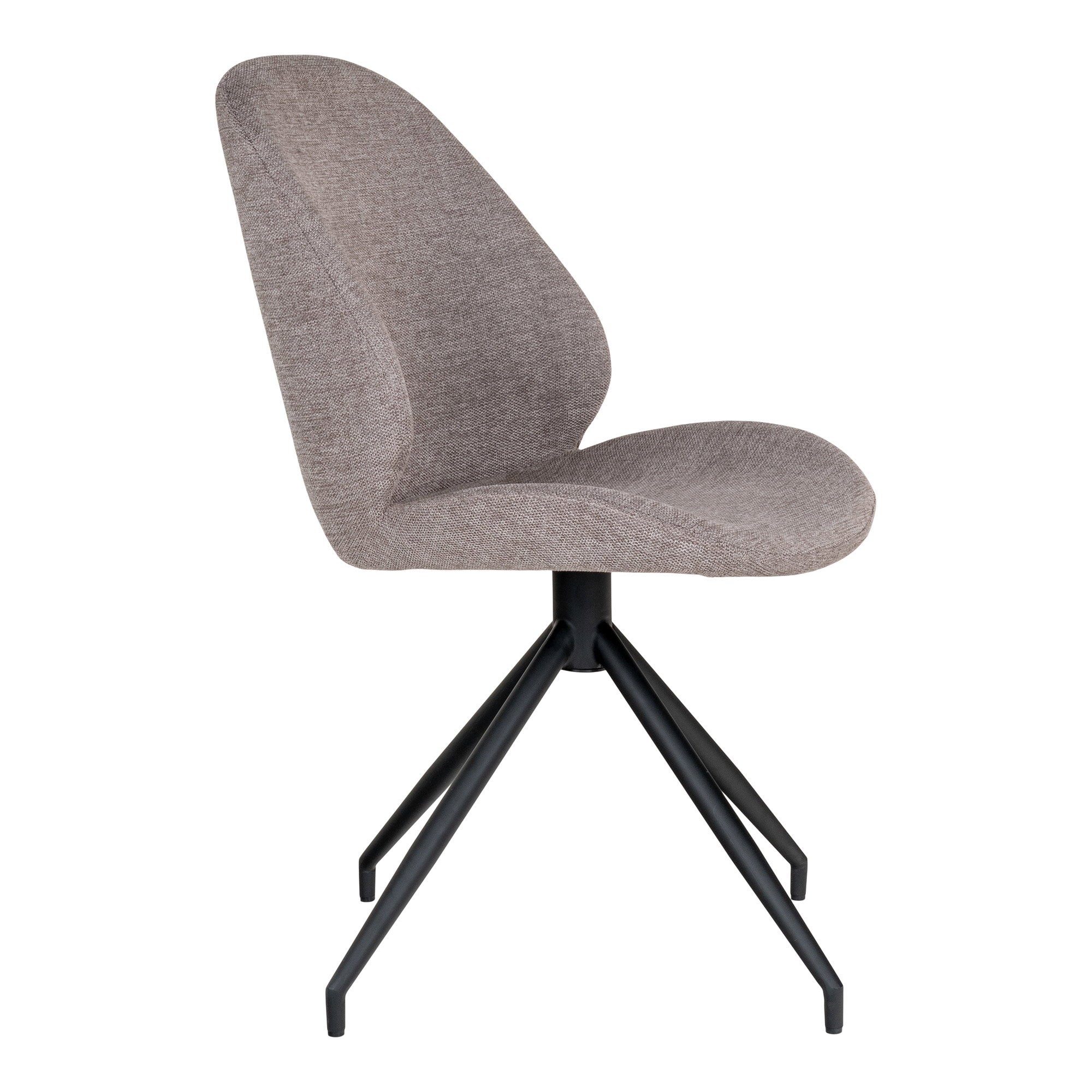 Monte Carlo Dining Chair - Esszimmerstuhl mit Drehgestell, Stein mit schwarzen Beinen, HN1030 (2er-Set)