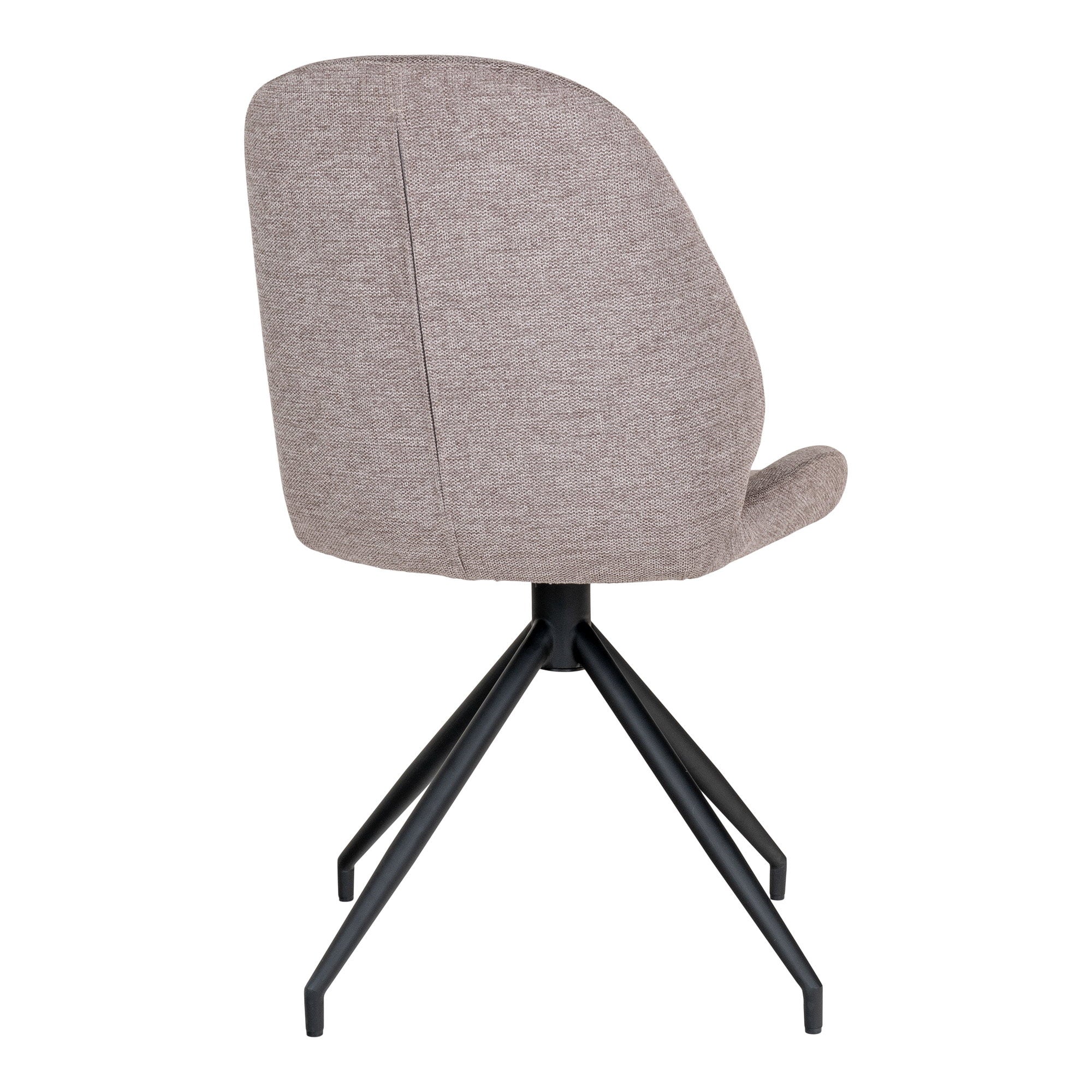 Monte Carlo Dining Chair - Esszimmerstuhl mit Drehgestell, Stein mit schwarzen Beinen, HN1030 (2er-Set)