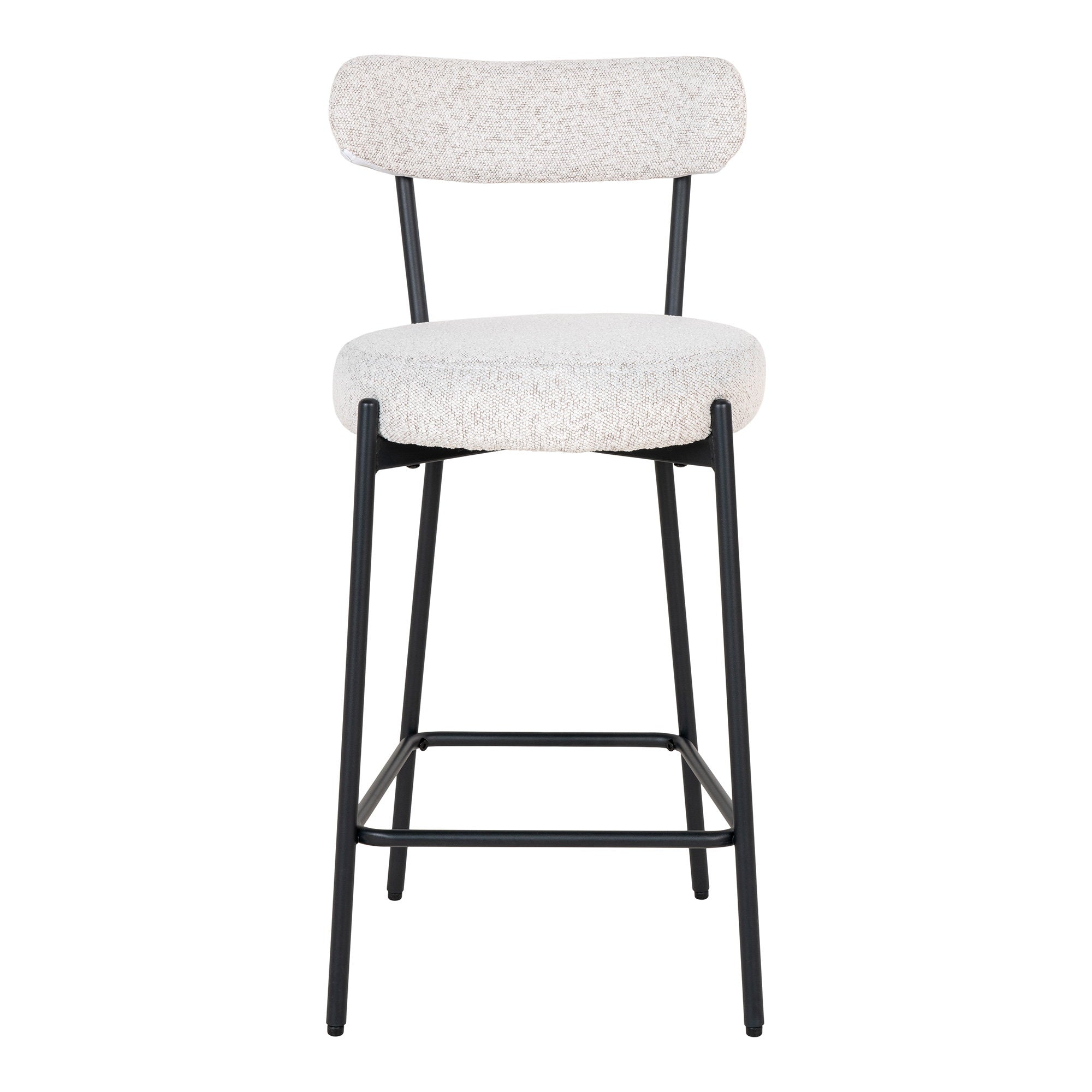 BADALONA COUNTER CHAIR BOUCLÉ WIT | ZWARTE POTEN