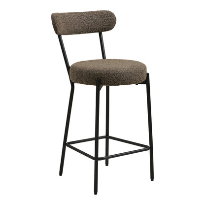 Badalona Counter Chair - Counter chair, bouclé, brown, black legs HN1064