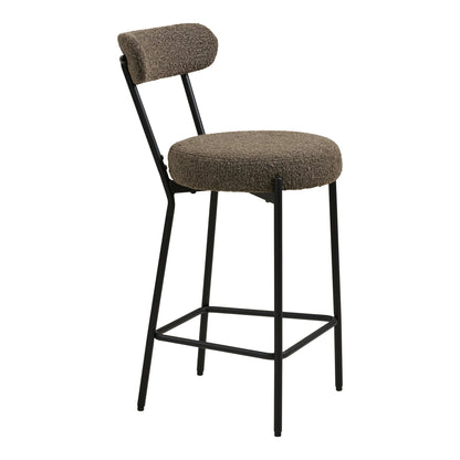 Badalona Counter Chair - Counter chair, bouclé, brown, black legs HN1064