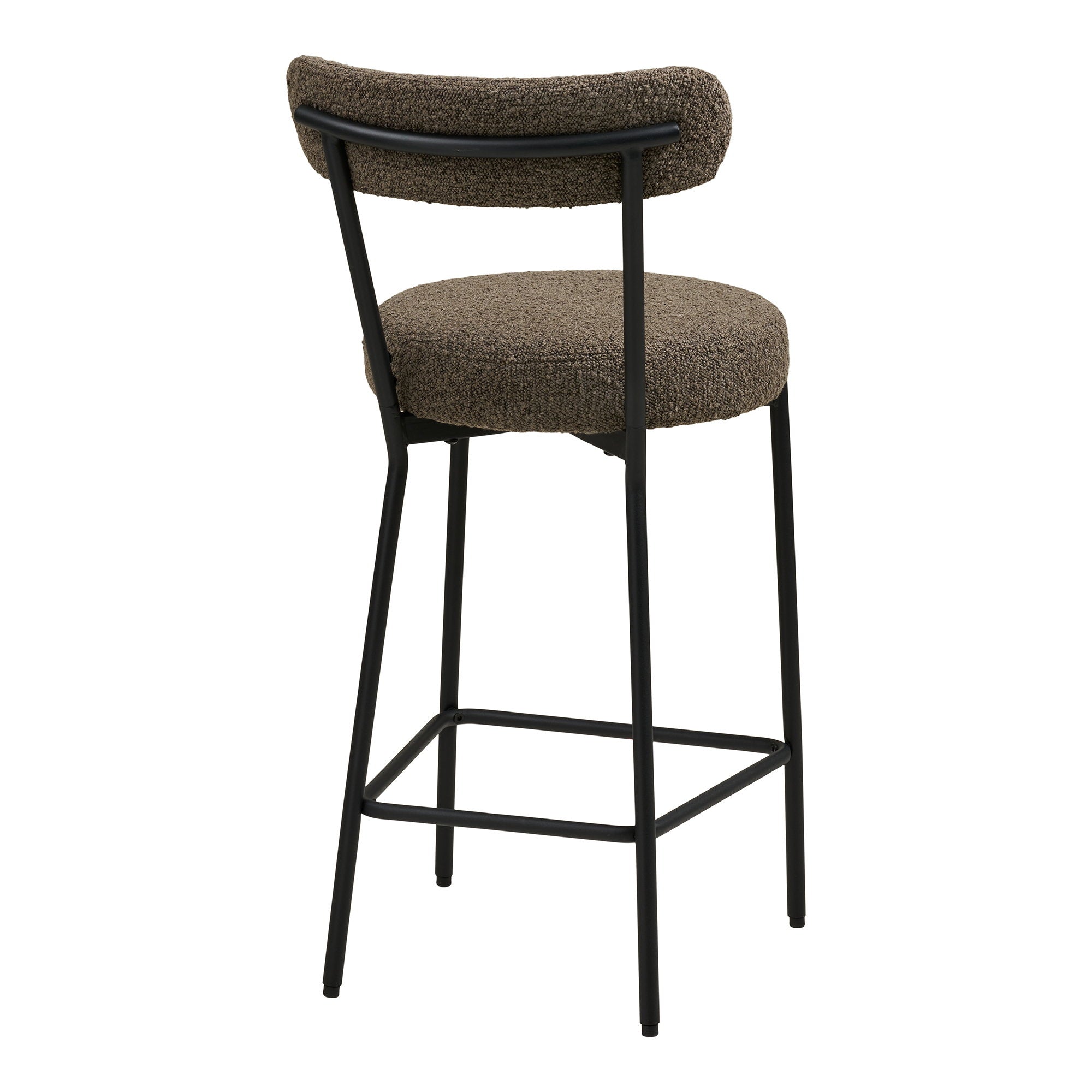 Badalona Counter Chair - Counter chair, bouclé, brown, black legs HN1064