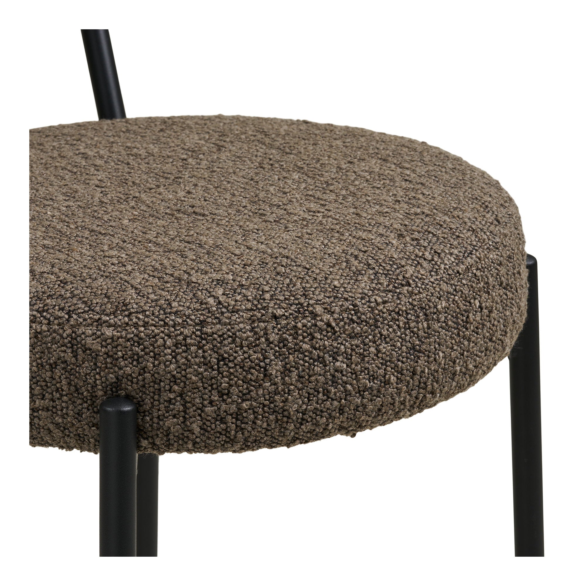 Badalona Counter Chair - Counter chair, bouclé, brown, black legs HN1064