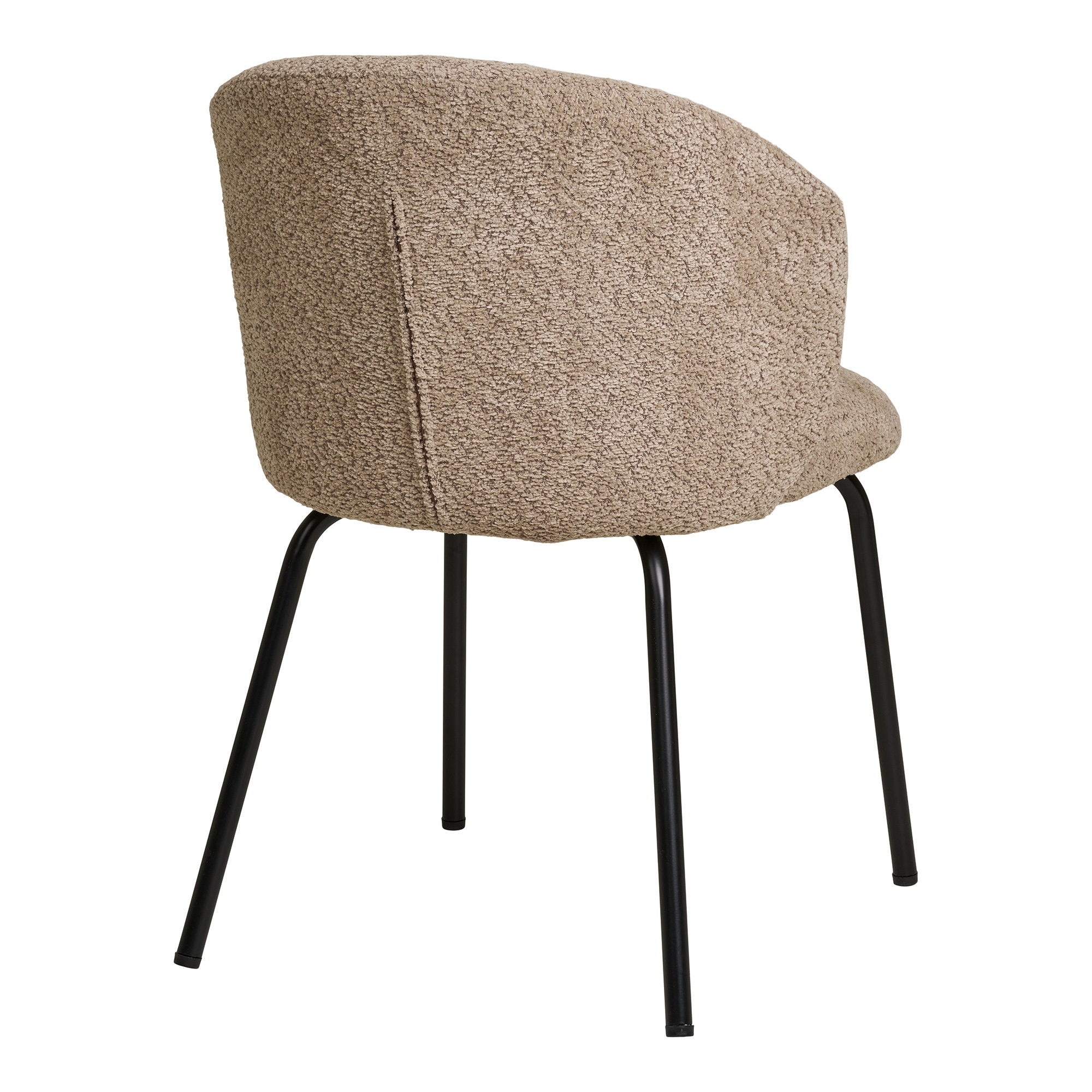 SAFIRA ESSTISCHSTUHL BOUCLÉ BEIGE | SCHWARZE BEINE (2ER-SET)
