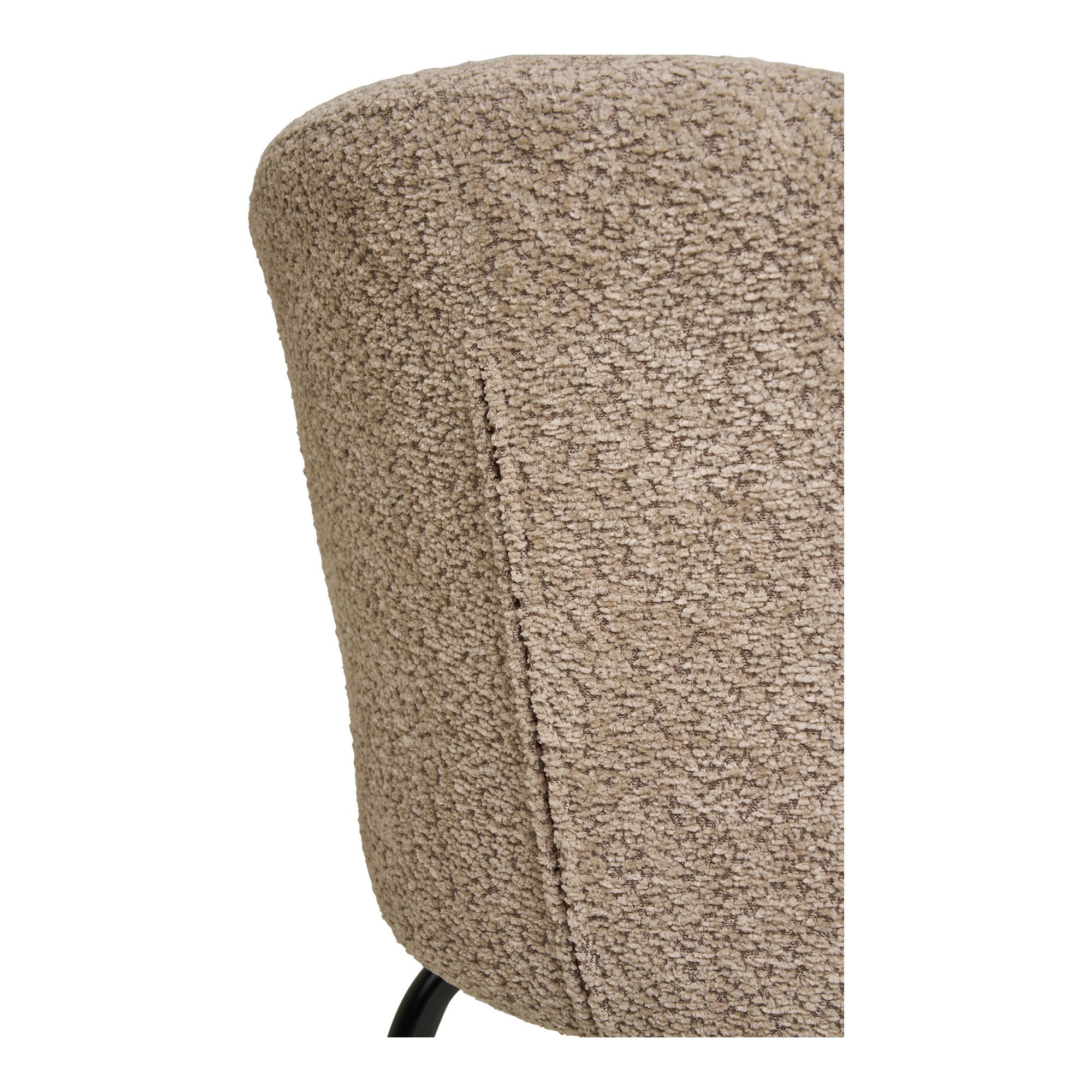 SAFIRA ESSTISCHSTUHL BOUCLÉ BEIGE | SCHWARZE BEINE (2ER-SET)