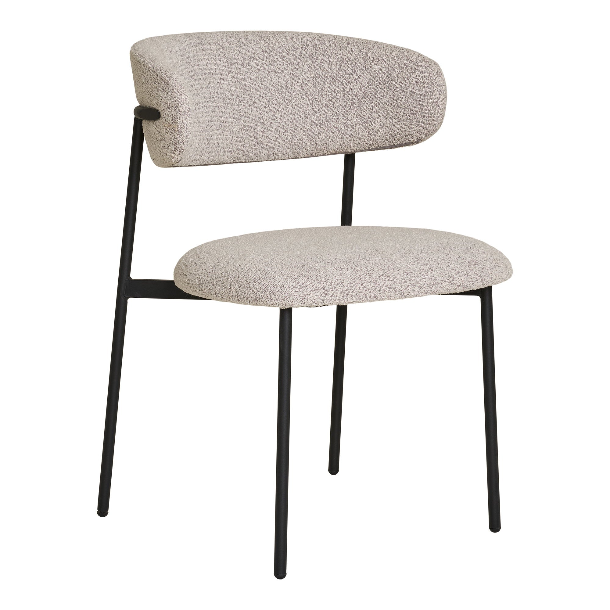 Mira Dining Chair - Dining Chair, bouclé, sand, black legs HN1267 (set of 2)