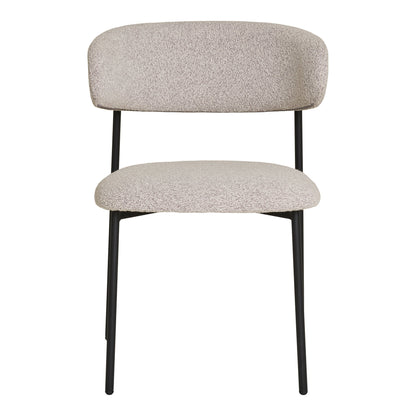 Mira Dining Chair - Dining Chair, bouclé, sand, black legs HN1267 (set of 2)