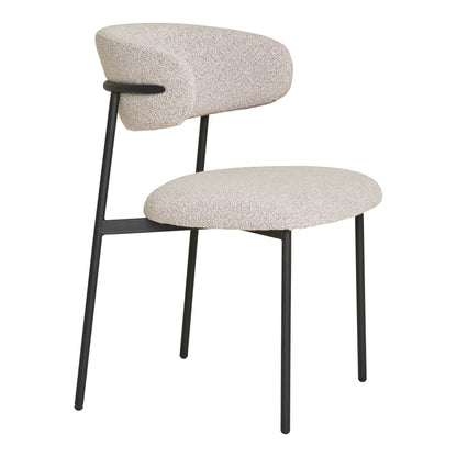 Mira Dining Chair - Dining Chair, bouclé, sand, black legs HN1267 (set of 2)