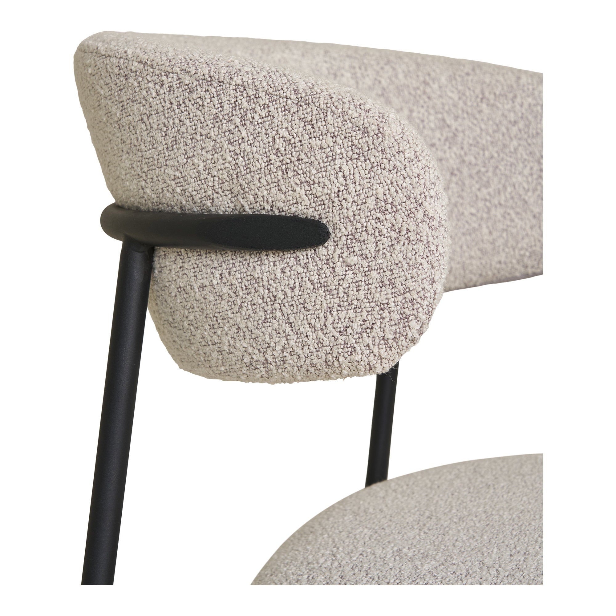Mira Dining Chair - Dining Chair, bouclé, sand, black legs HN1267 (set of 2)