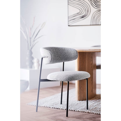 Mira Dining Chair - Dining Chair, bouclé, sand, black legs HN1267 (set of 2)
