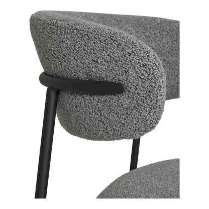MIRA ESSZIMMERSTUHL BOUCLÉ HELLGRAU | SCHWARZE BEINE (2ER-SET)