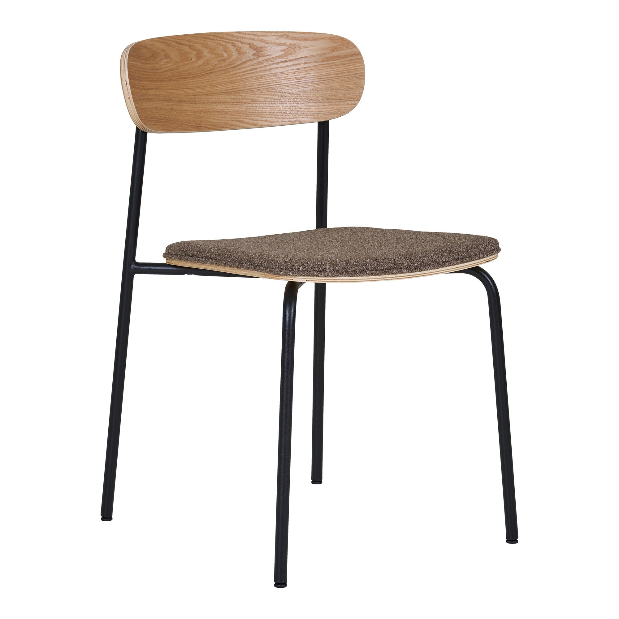 ESTEPONA DINING CHAIR HOLZ UND BRAUN | SCHWARZE BEINE (2ER-SET)