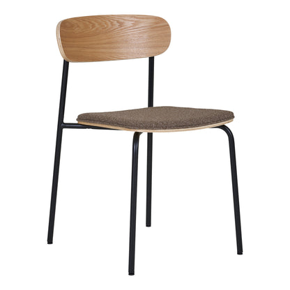 ESTEPONA DINING CHAIR HOLZ UND BRAUN | SCHWARZE BEINE (2ER-SET)