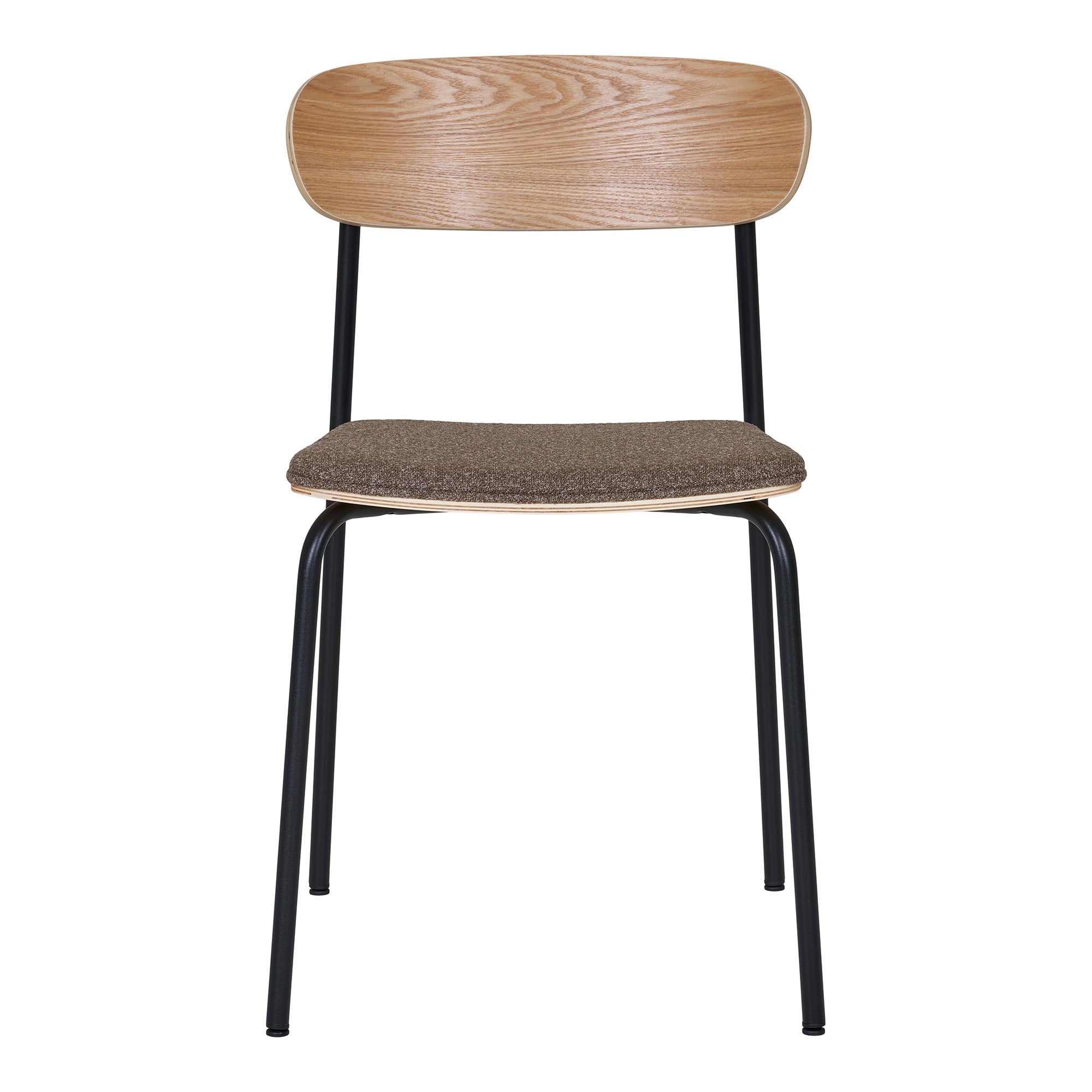 ESTEPONA DINING CHAIR HOLZ UND BRAUN | SCHWARZE BEINE (2ER-SET)