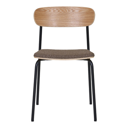 ESTEPONA DINING CHAIR HOLZ UND BRAUN | SCHWARZE BEINE (2ER-SET)