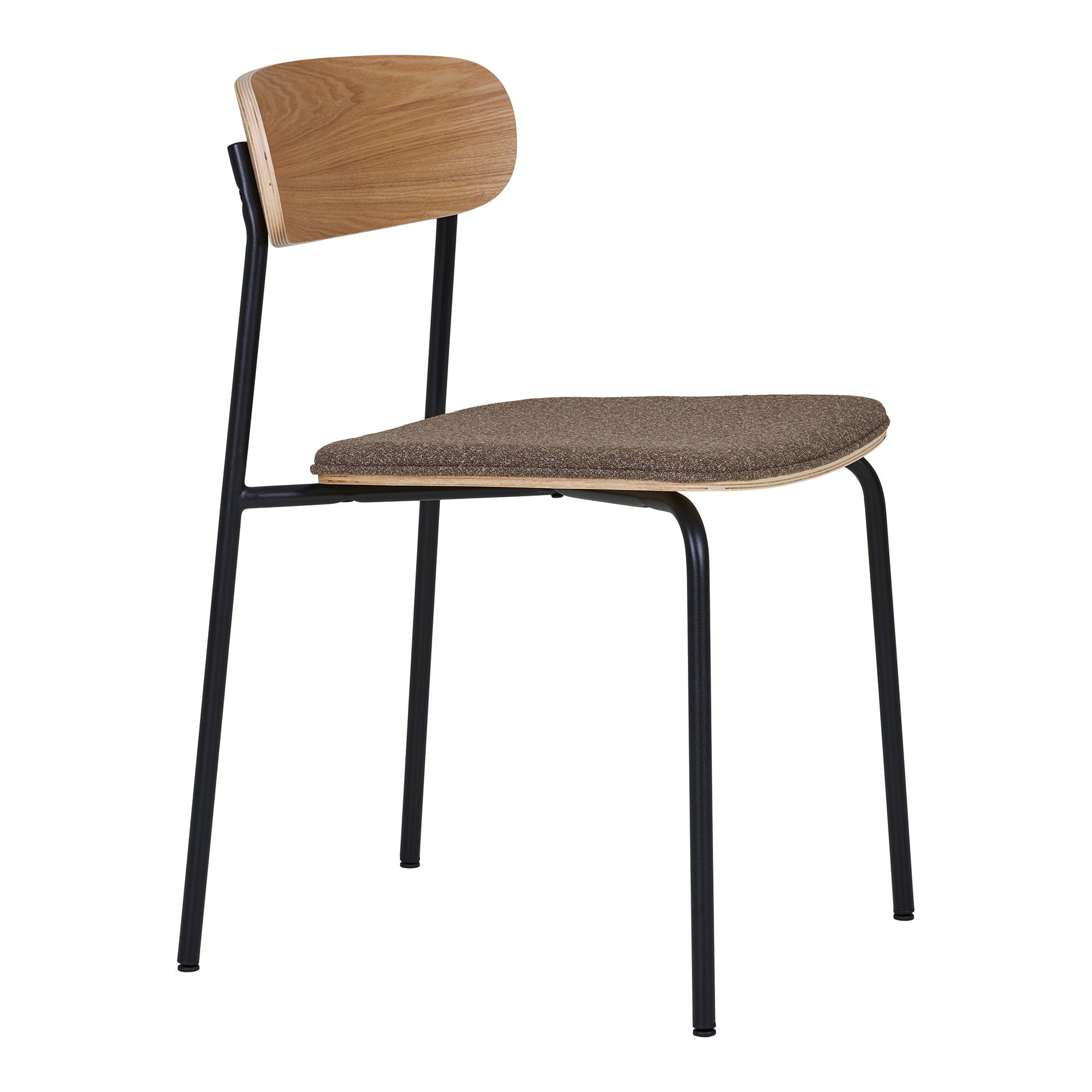 ESTEPONA DINING CHAIR HOLZ UND BRAUN | SCHWARZE BEINE (2ER-SET)