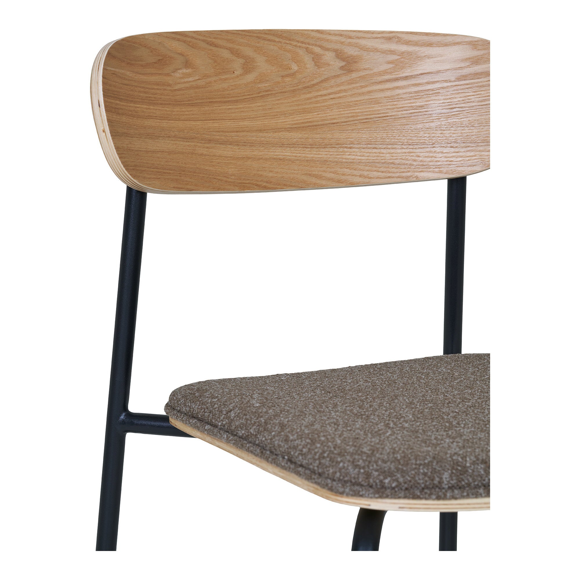 ESTEPONA DINING CHAIR HOLZ UND BRAUN | SCHWARZE BEINE (2ER-SET)
