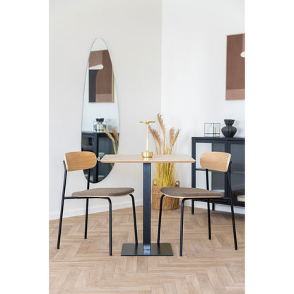 ESTEPONA DINING CHAIR HOLZ UND BRAUN | SCHWARZE BEINE (2ER-SET)