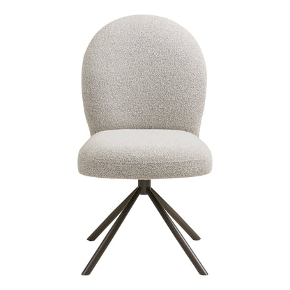 LANA DINING CHAIR DRAAIBAAR BOUCLÉ ZAND | GRIJZE POTEN
