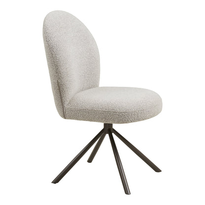 LANA DINING CHAIR DRAAIBAAR BOUCLÉ ZAND | GRIJZE POTEN