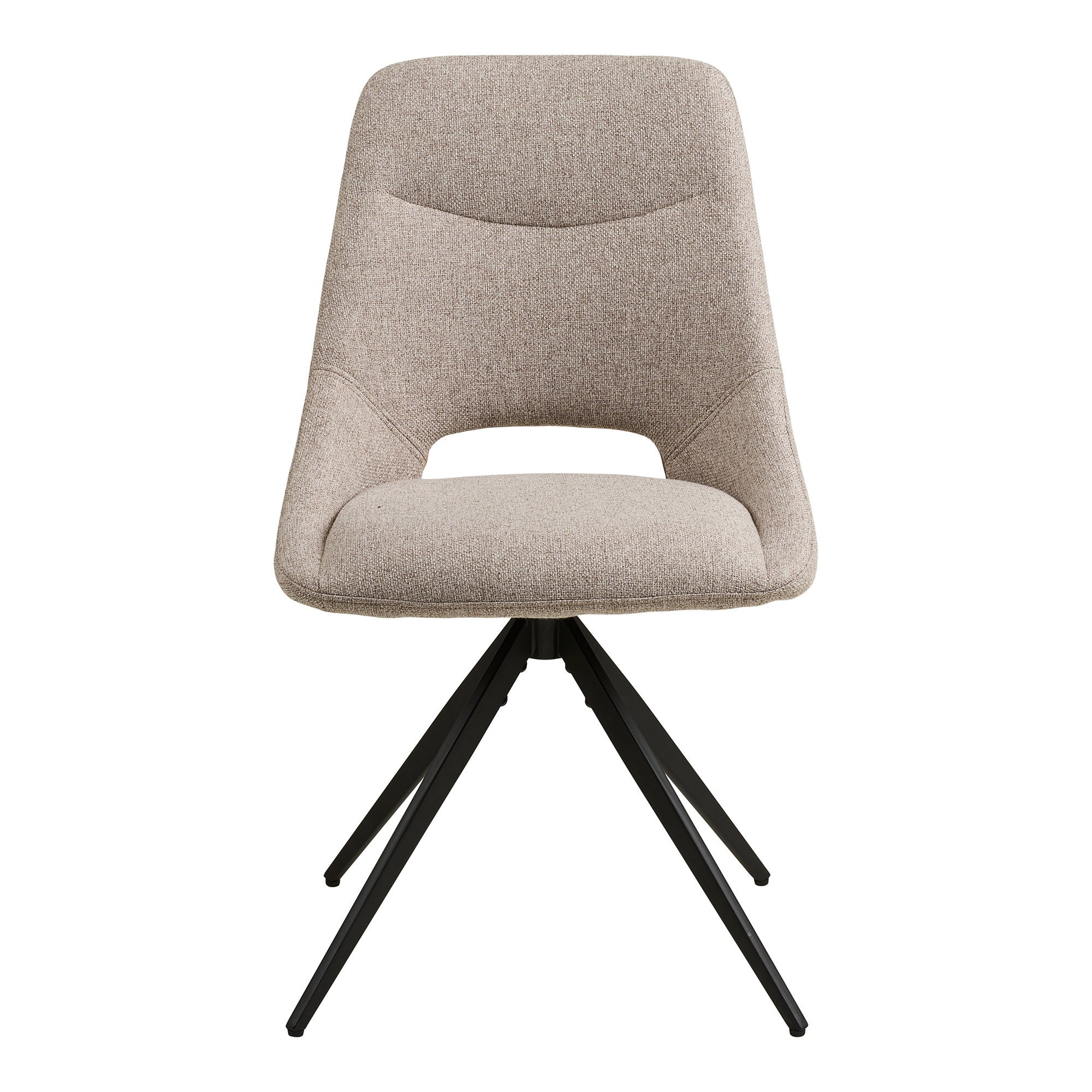 DOKKA DINING CHAIR DRAAIBAAR ZAND | ZWARTE POTEN (SET VAN 2)