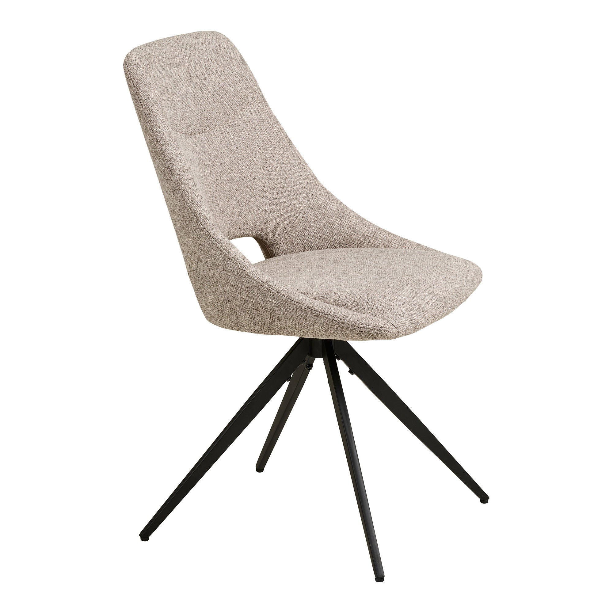 DOKKA DINING CHAIR DRAAIBAAR ZAND | ZWARTE POTEN (SET VAN 2)