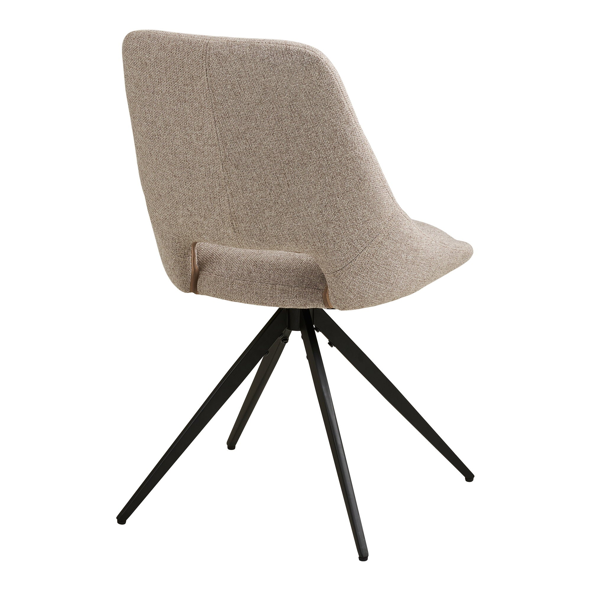 DOKKA DINING CHAIR DRAAIBAAR ZAND | ZWARTE POTEN (SET VAN 2)
