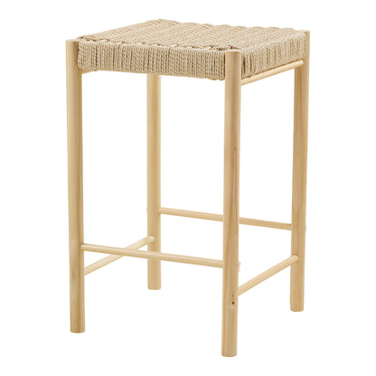 Abano Counter Chair - Counter Chair mit naturbelassener Rattan-Sitzfläche, Pappelholz, natur